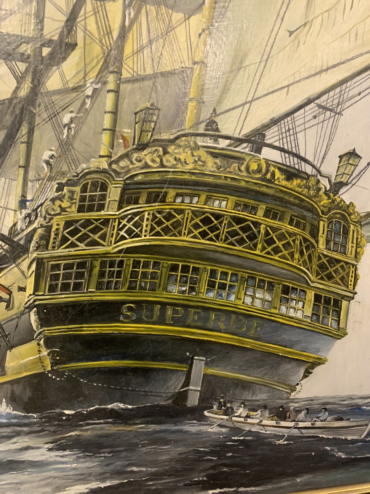 Vintage Original Signed Painting Of The French Superbe By P Radcliffe 38” By 31” photo 175.0