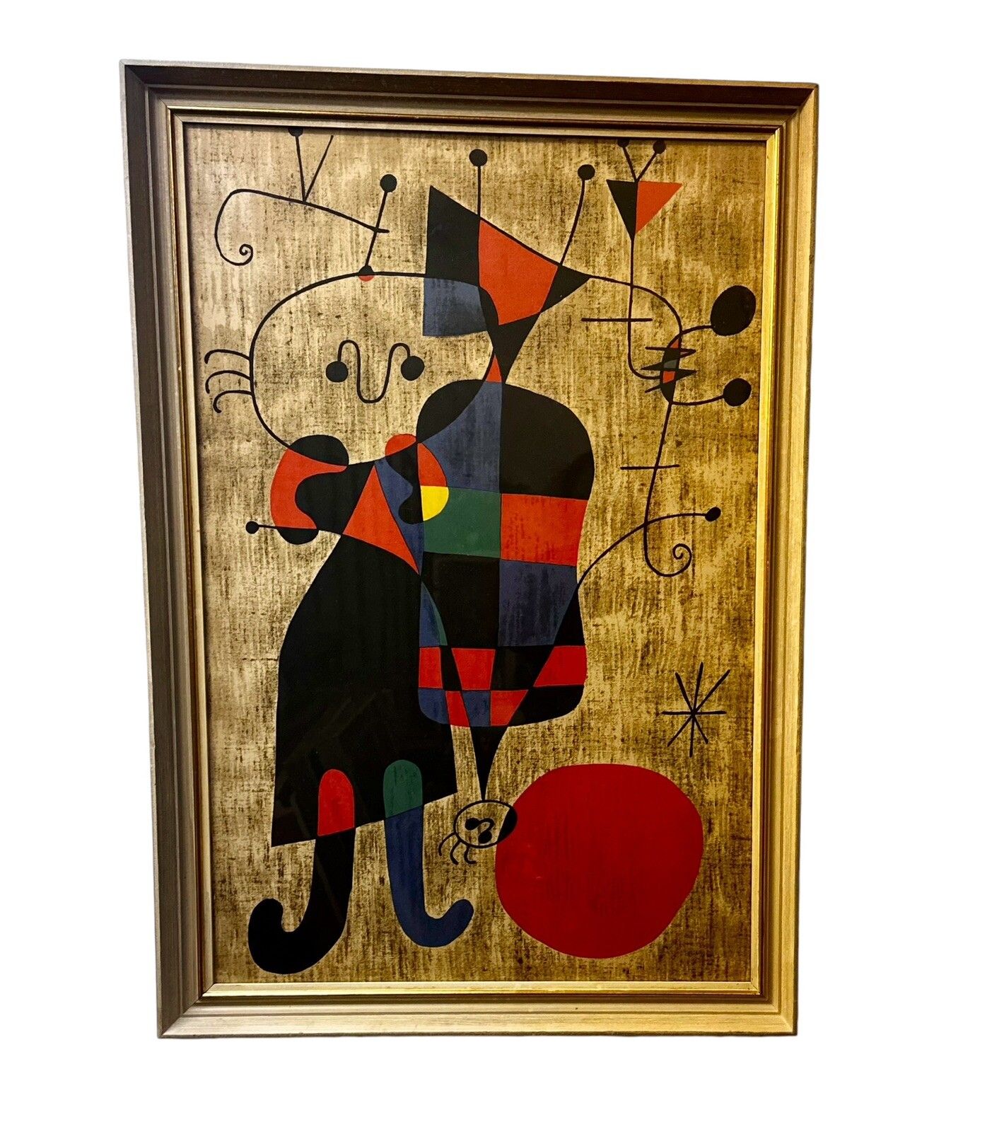 Joan Miro’s Figures And Dog In Front Of The Sun Lithograph photo Art