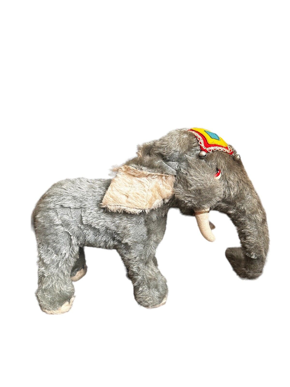 Vintage 1950s Nellie The Elephant Grey Soft Toy By Merrythought  Mohair photo 60.0