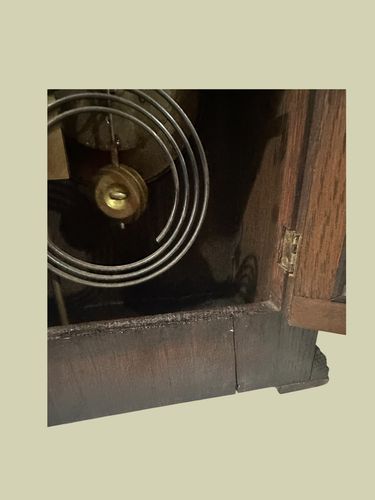 photo furniture A Fine French Marti Early 20th Century Carved Oak  Bracket Clock Dated 1919