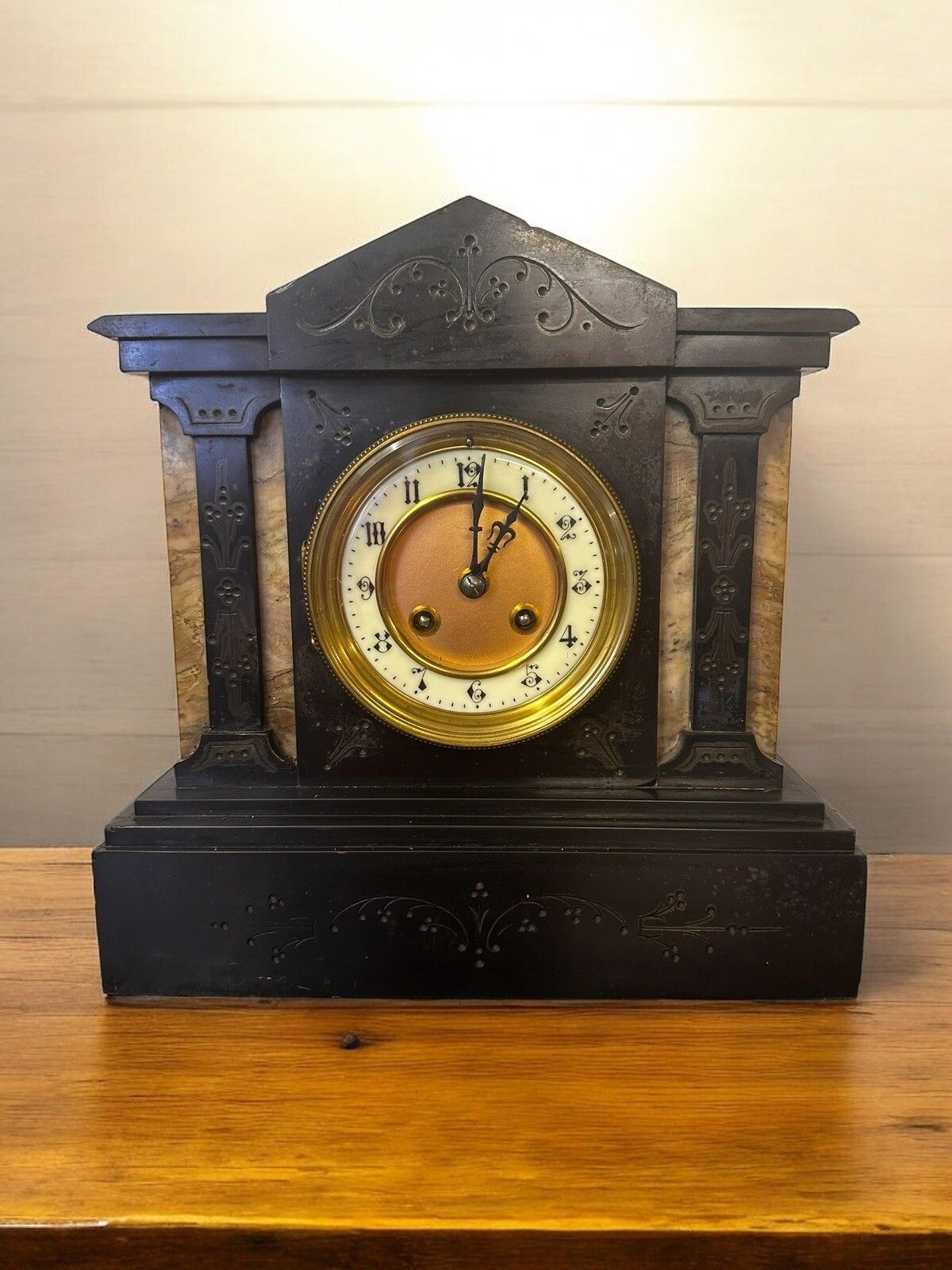 Beautiful 19 Century Victorian Architecture French Mantel Clock By Japy Freres photo for sale