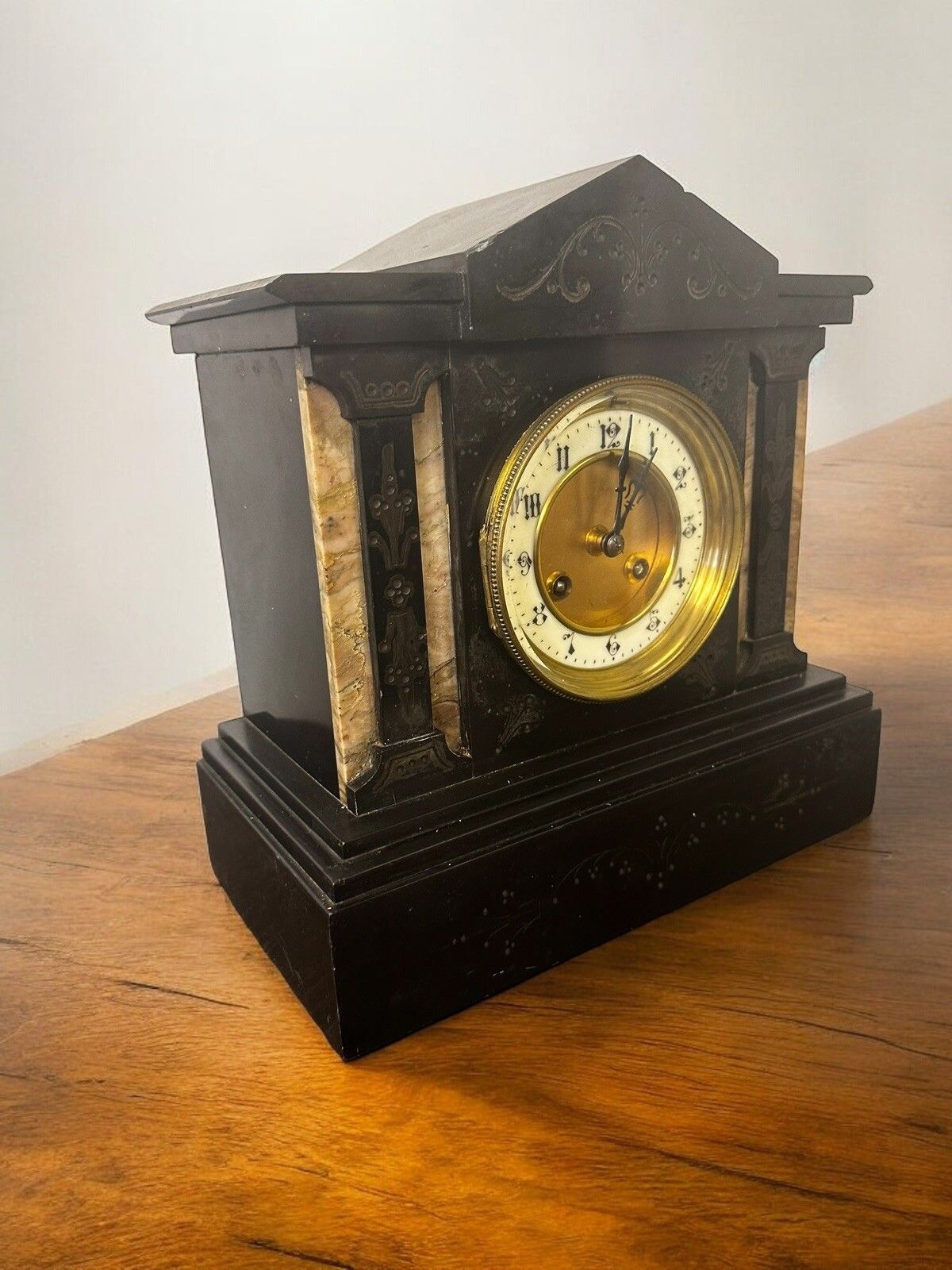 Beautiful 19 Century Victorian Architecture French Mantel Clock By Japy Freres photo vinterior