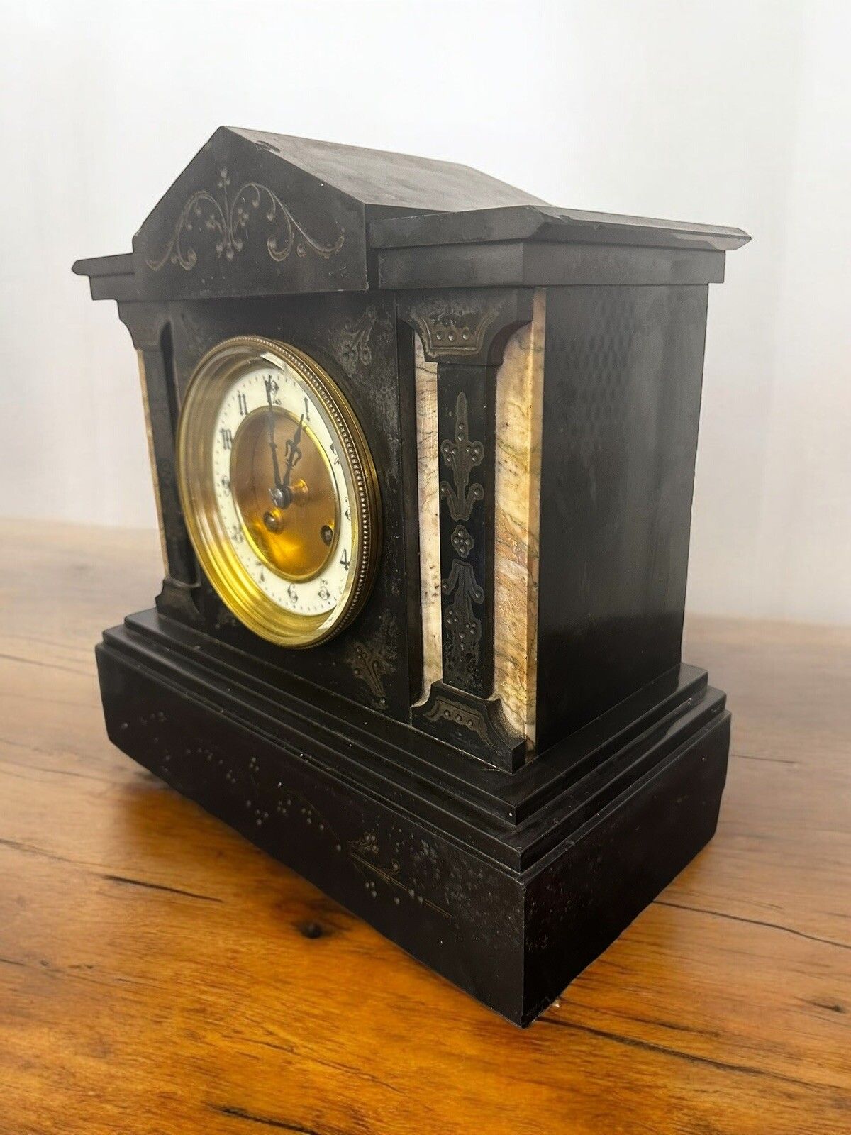 photo for sale Beautiful 19 Century Victorian Architecture French Mantel Clock By Japy Freres