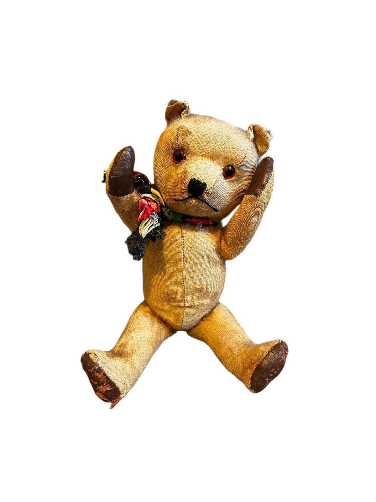 1930s/40s Straw Filled Jointed Teddy Bear 16” photo Home Decor