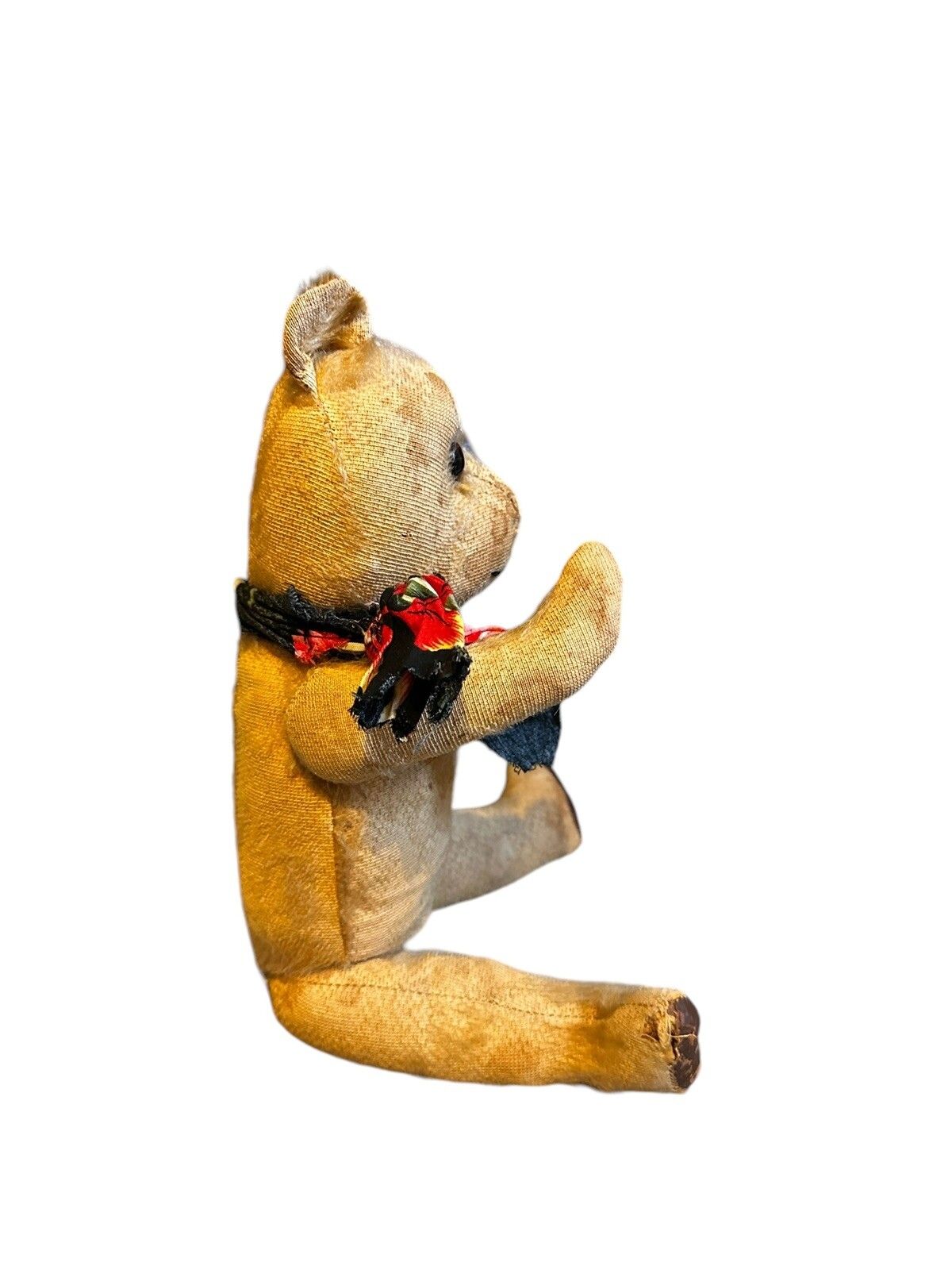 1930s/40s Straw Filled Jointed Teddy Bear 16” photo 65.0