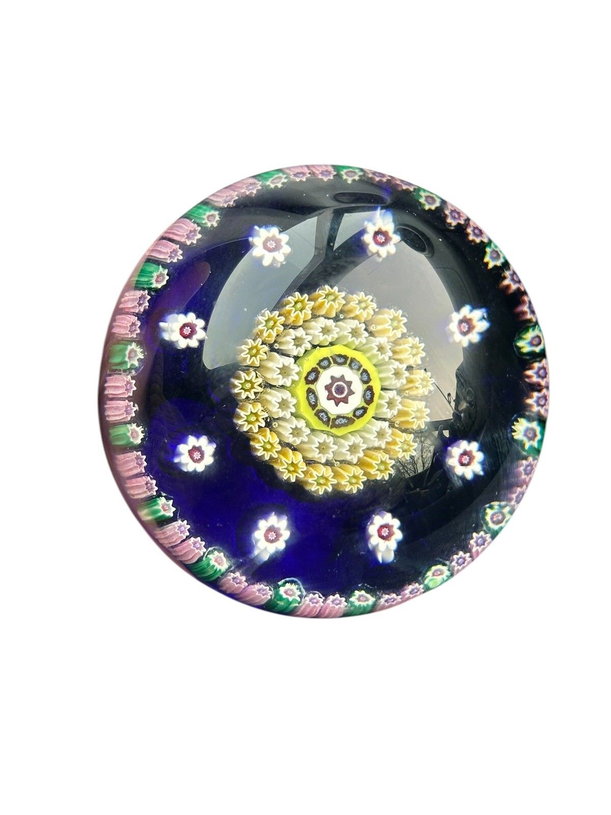 Crieff Scotland Pertshire Millefiori Glass Paperweight 3” photo buy