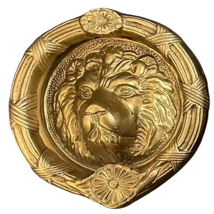 Antique Lion Head Large Beautiful Edwardian Solid Heavy Brass Front Door Knocker photo furniture