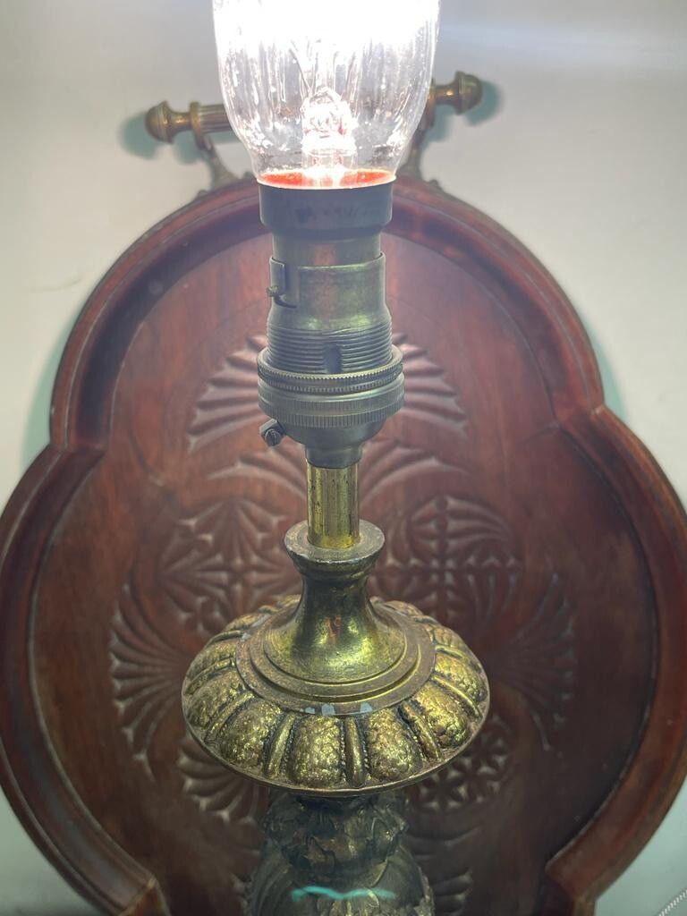 photo furniture Antique Exquisite French Huge Bronze And Marble Cherub Table Lamp