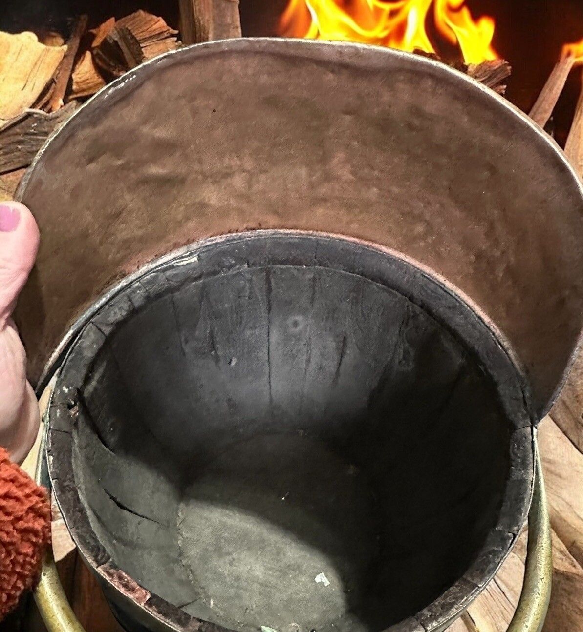 Antique English Oak Brass Banded Barrel Bucket, C 1840 Coal , Umbrella Kindling photo buy