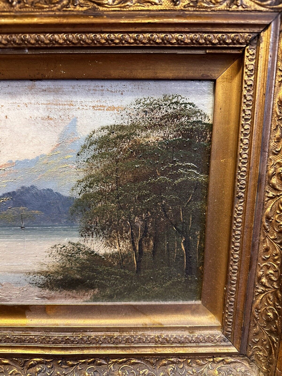19th Century Oil Painting Nautical Boating Scene 46cm By 38cm photo Art