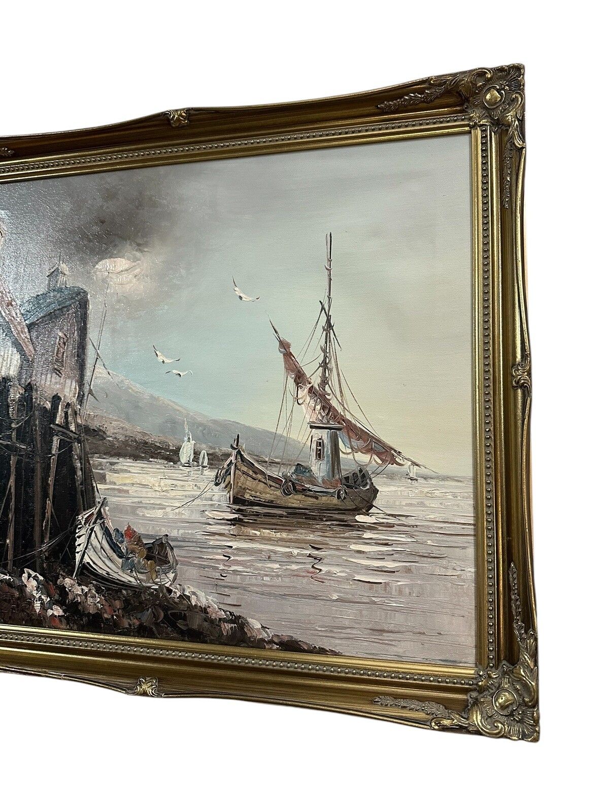 Original Oil Painting Danny Garcia Signed Nautical Scene 69cm By 59cm photo for sale