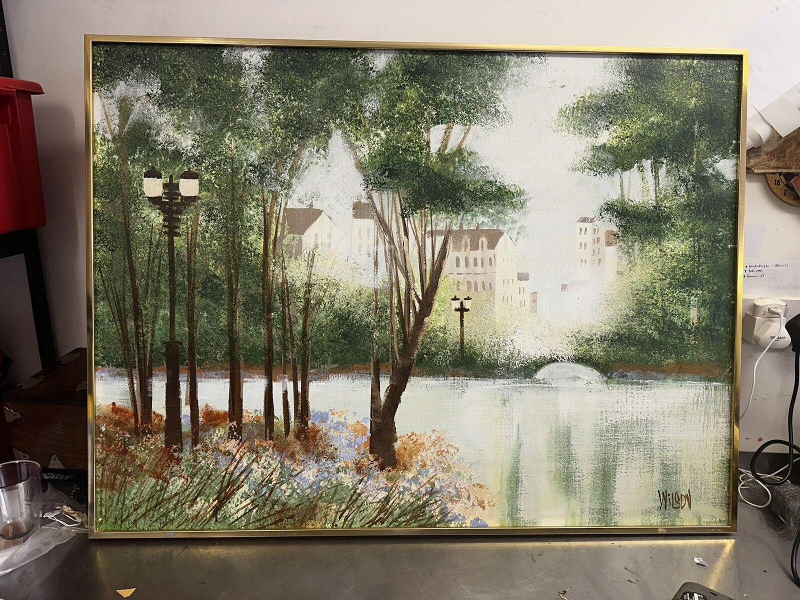 Superb Large Original Oil Gordon Wilson Scottish Painter 103cm By 77cm photo Art