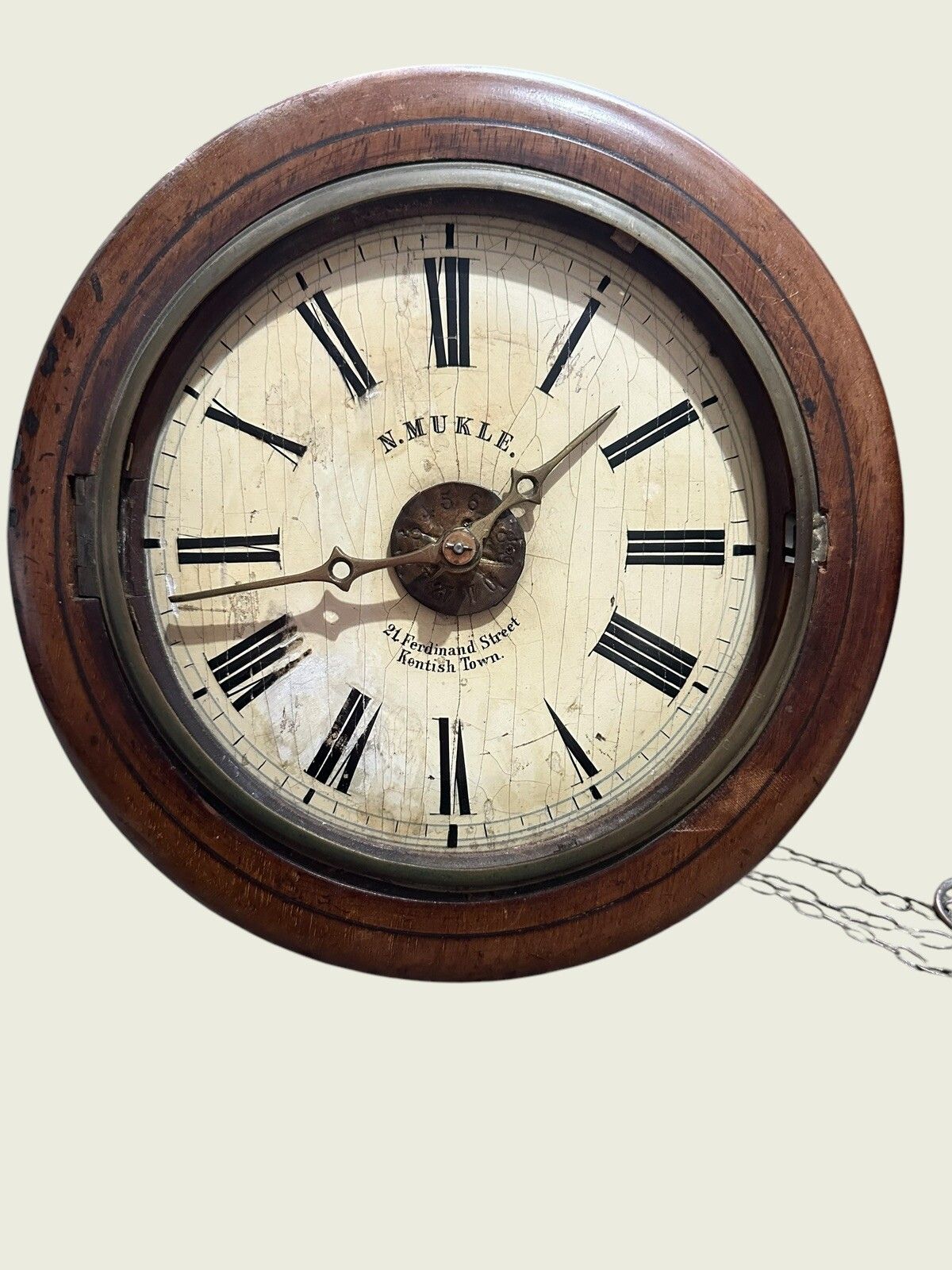 Antique Postman Pendulum Alarm Clock Kentish Town London Interest photo for sale