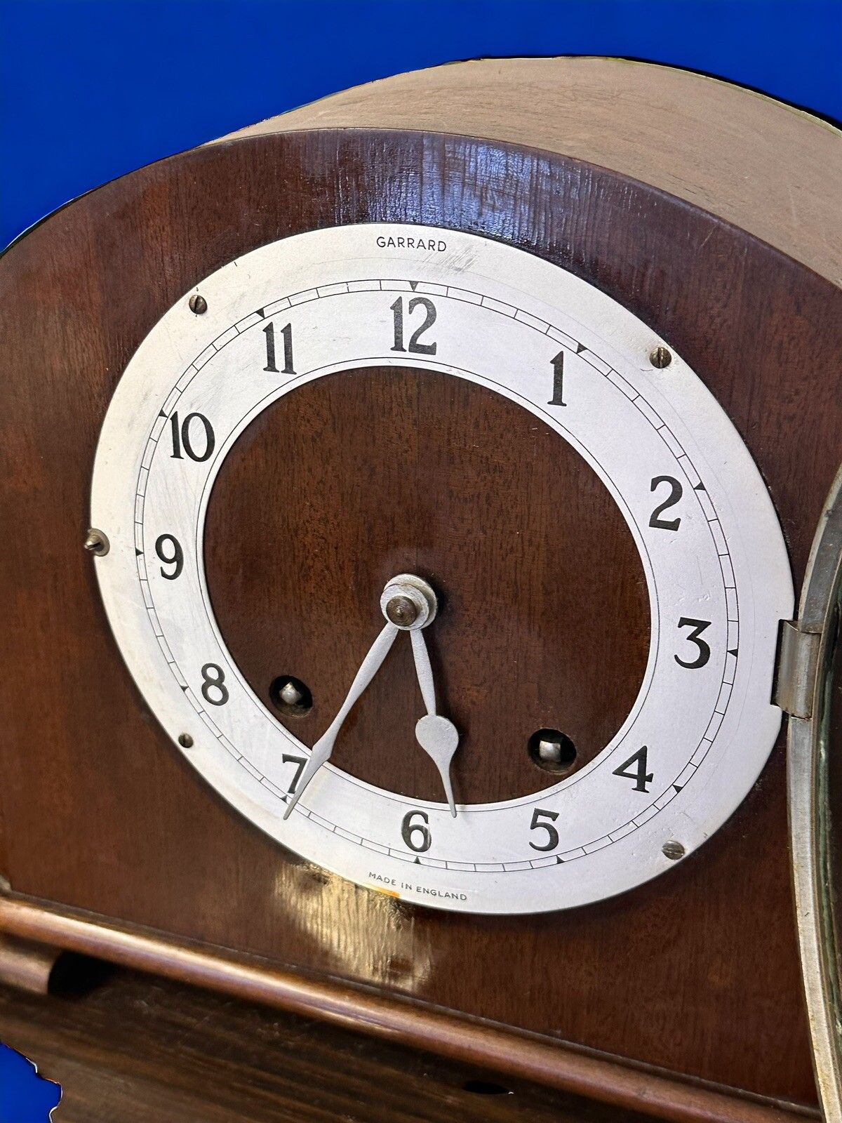 Beautiful Antique Garrard London Oak Mantle Striker Hammer Clock photo furniture