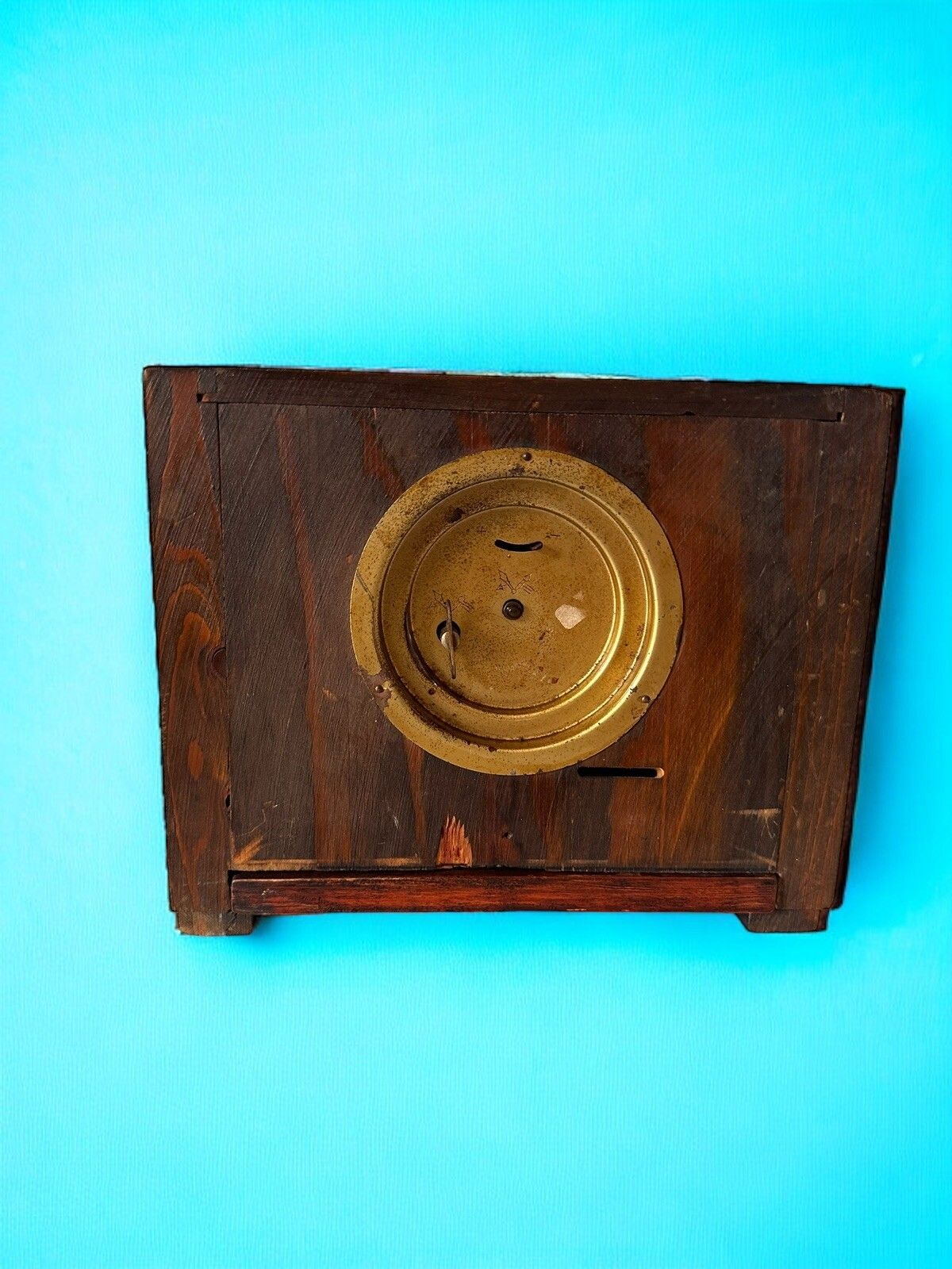 Rare Antique Wooden Mantel 'Savings' Clock Mechanical Fully Working photo buy