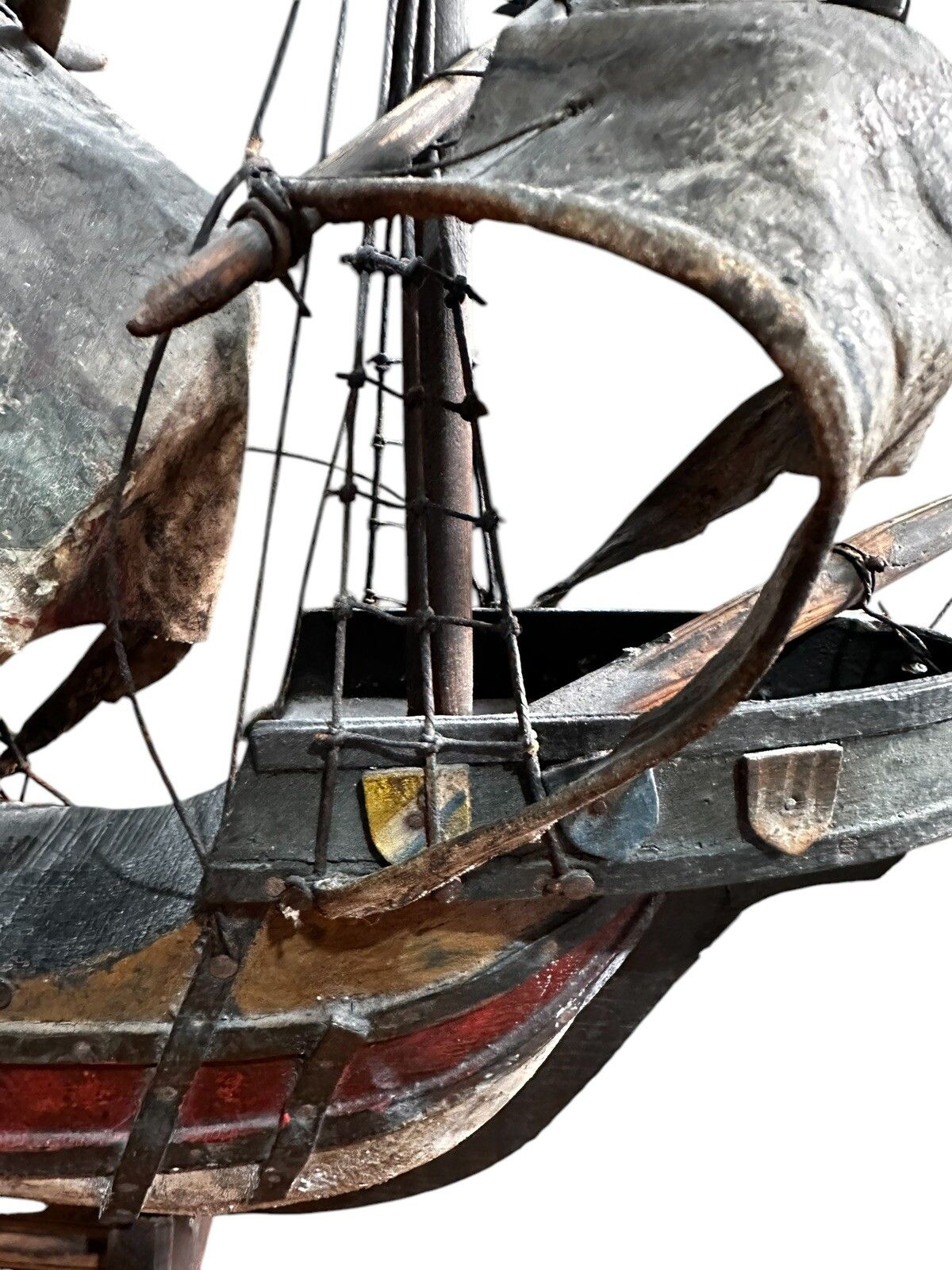 Galleon Antique Wooden Model Nautical Scratch Built Fantastic photo buy