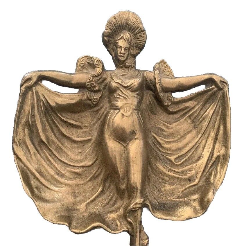 Art Nouveau Brass Bronze Tray Maiden Figure photo furniture