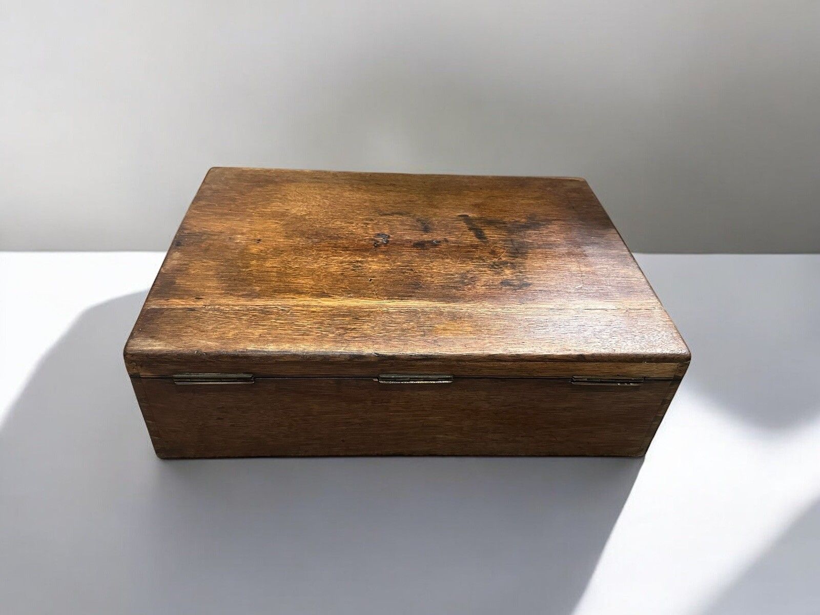Antique Oak Box With Two Tier Storage Speciman Saleman Artist Etc photo 117.0