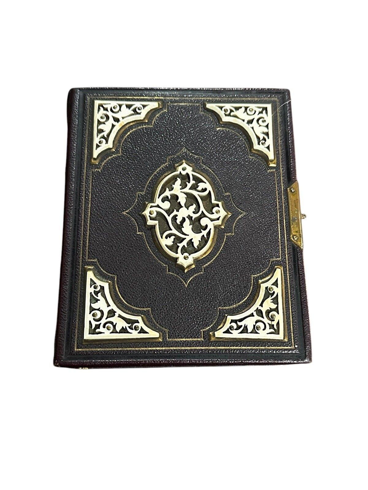 Antique Victorian Leather Bound And Decorative Photo Album Book