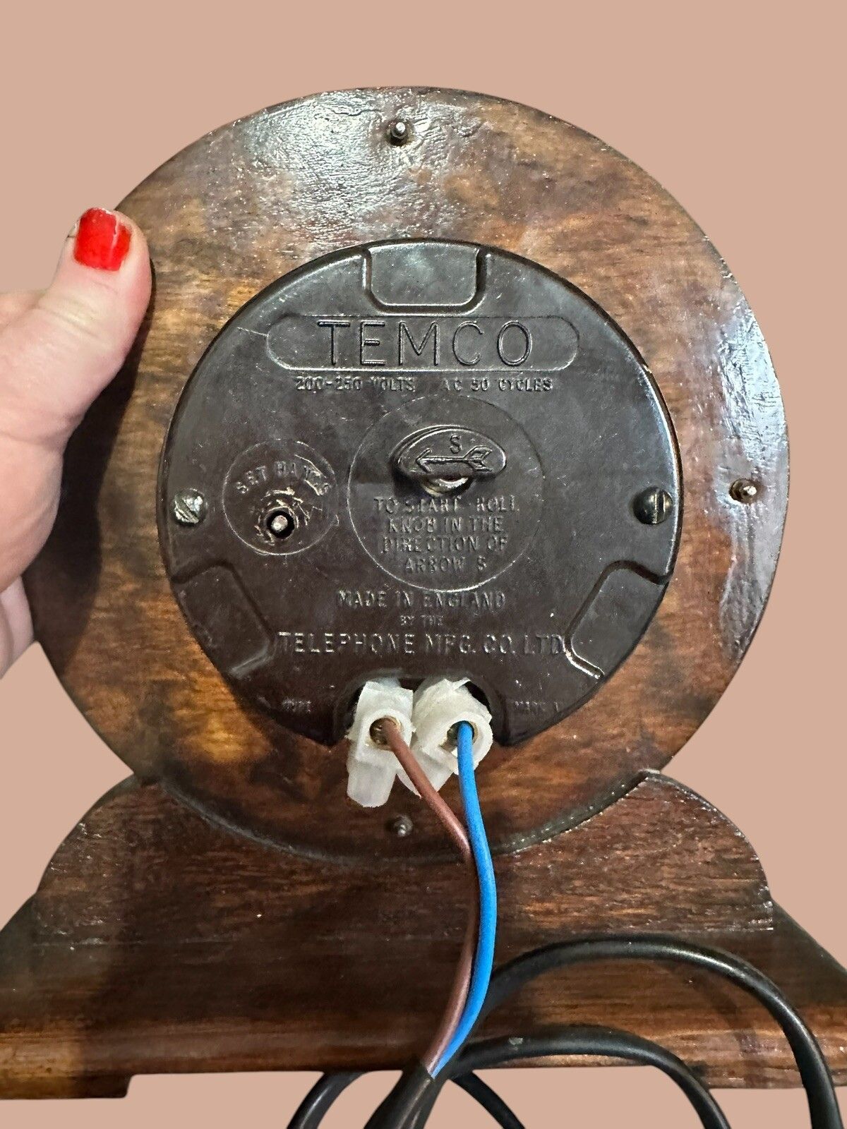 Art Deco Electric Stylish Oak Desk Mantle Clock, English, C1930 By Temco photo 50.0