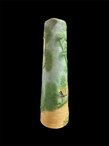 Radford England Art Deco Hand Painted Countryside Relief Tall Jug 11.25” Tall photo 55.0