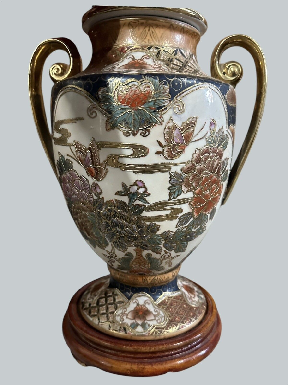 Gorgeous Oriental Ceramic Ginger Jar Urn Table Lamp Hand Painted 38cm photo Lighting