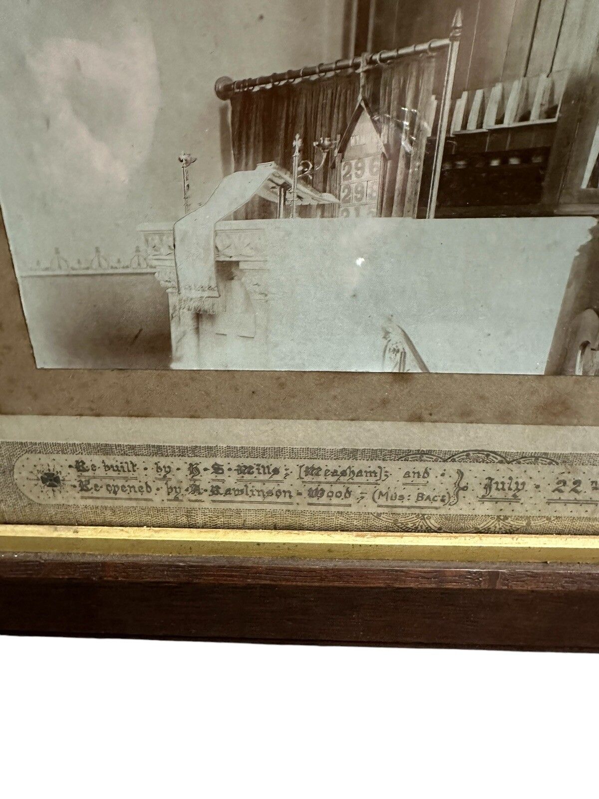Original Victorian Photograph Of Donisthorpe English Church Reopening Framed photo 50.0