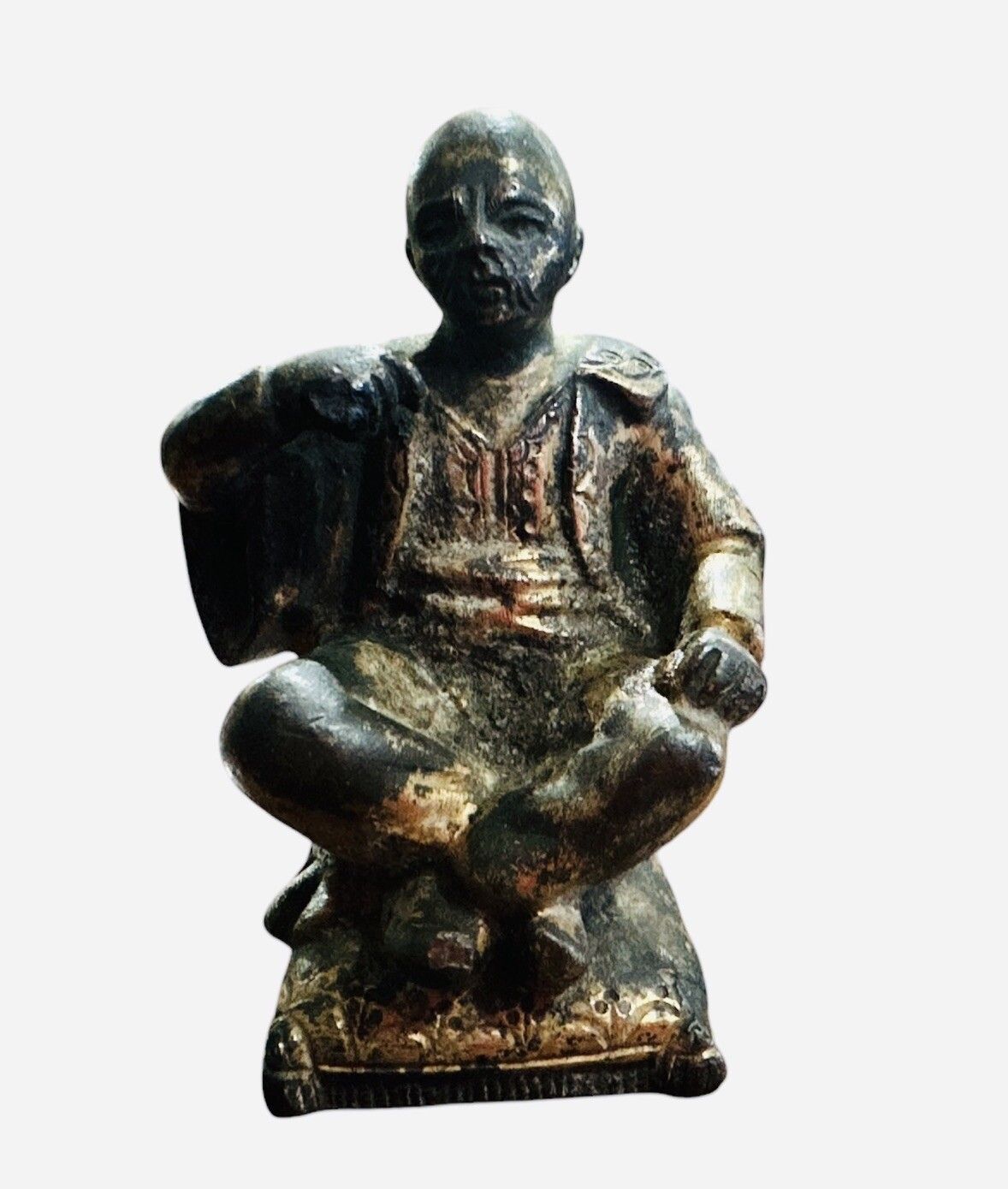 18th 19th Century Japan Japanese Bronze Sculpture Seated Man