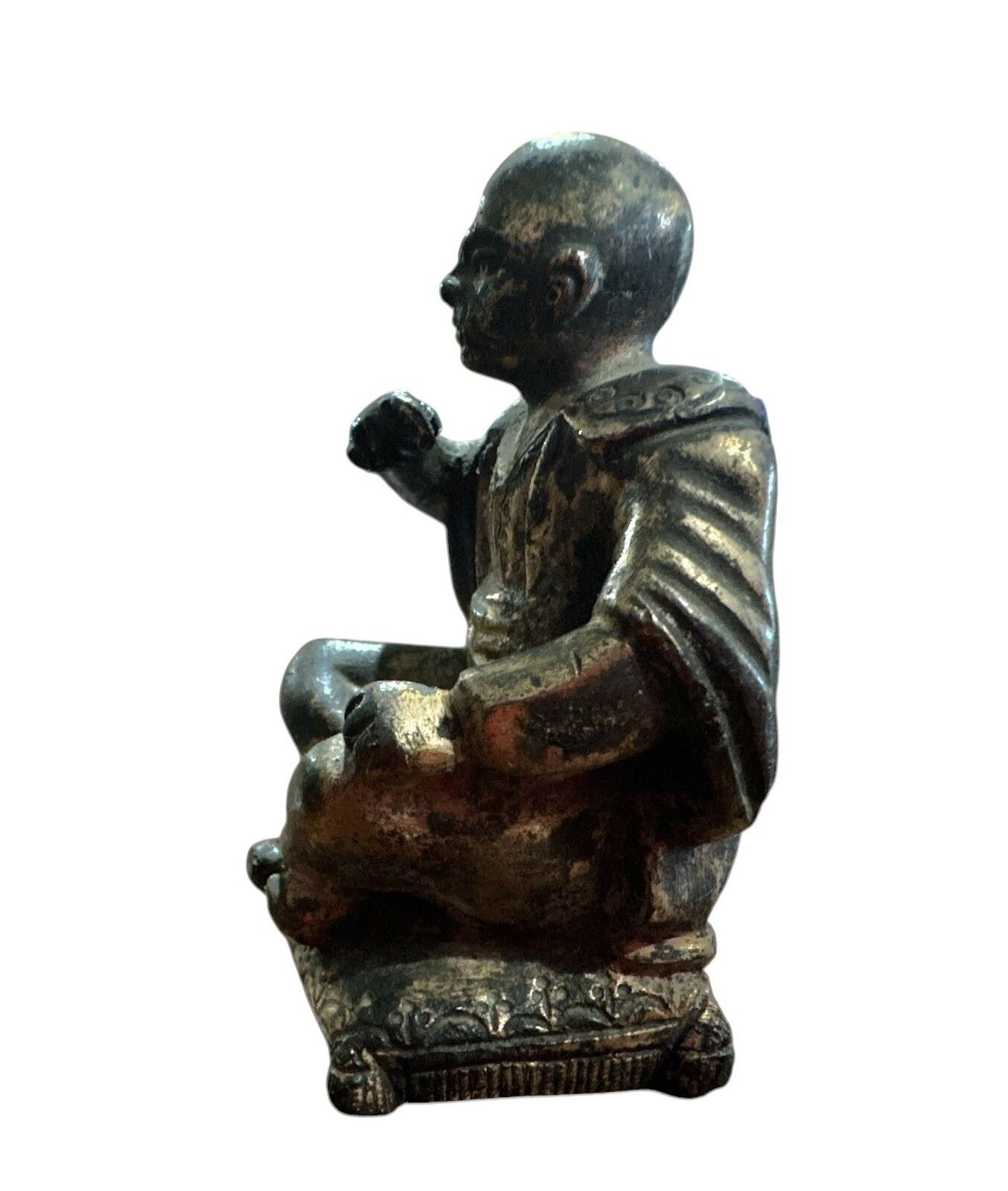 18th 19th Century Japan Japanese Bronze Sculpture Seated Man photo 95.0