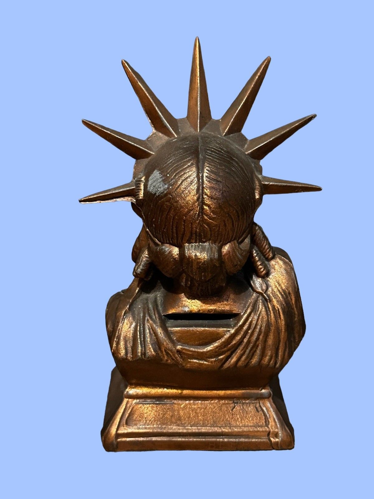 Cast Iron Bank, Statue Of Liberty Bust, Lberty State Bank photo for sale