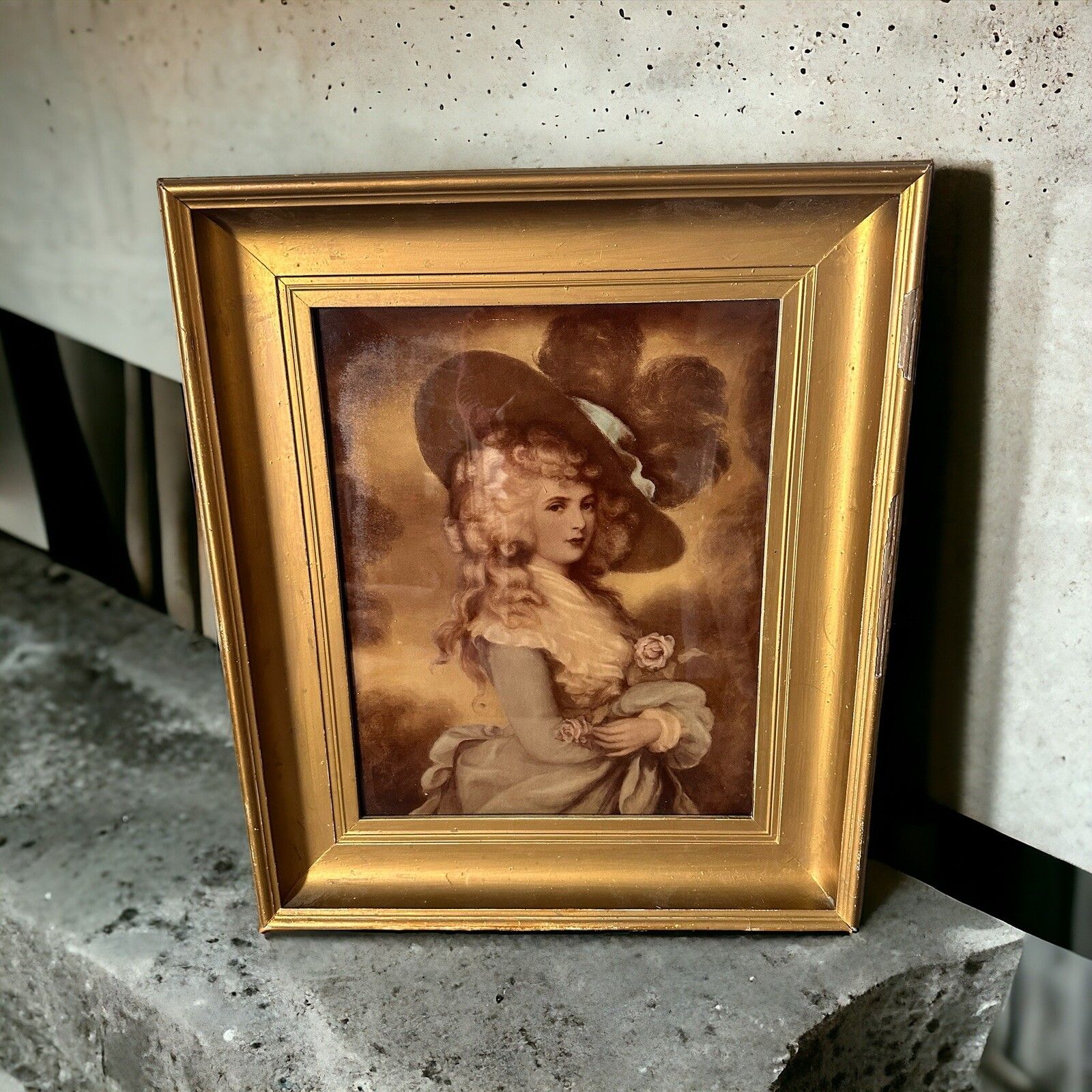 Framed Duchess Of Devonshire Georgia Spencer Reverse Glass Painting / Print photo furniture