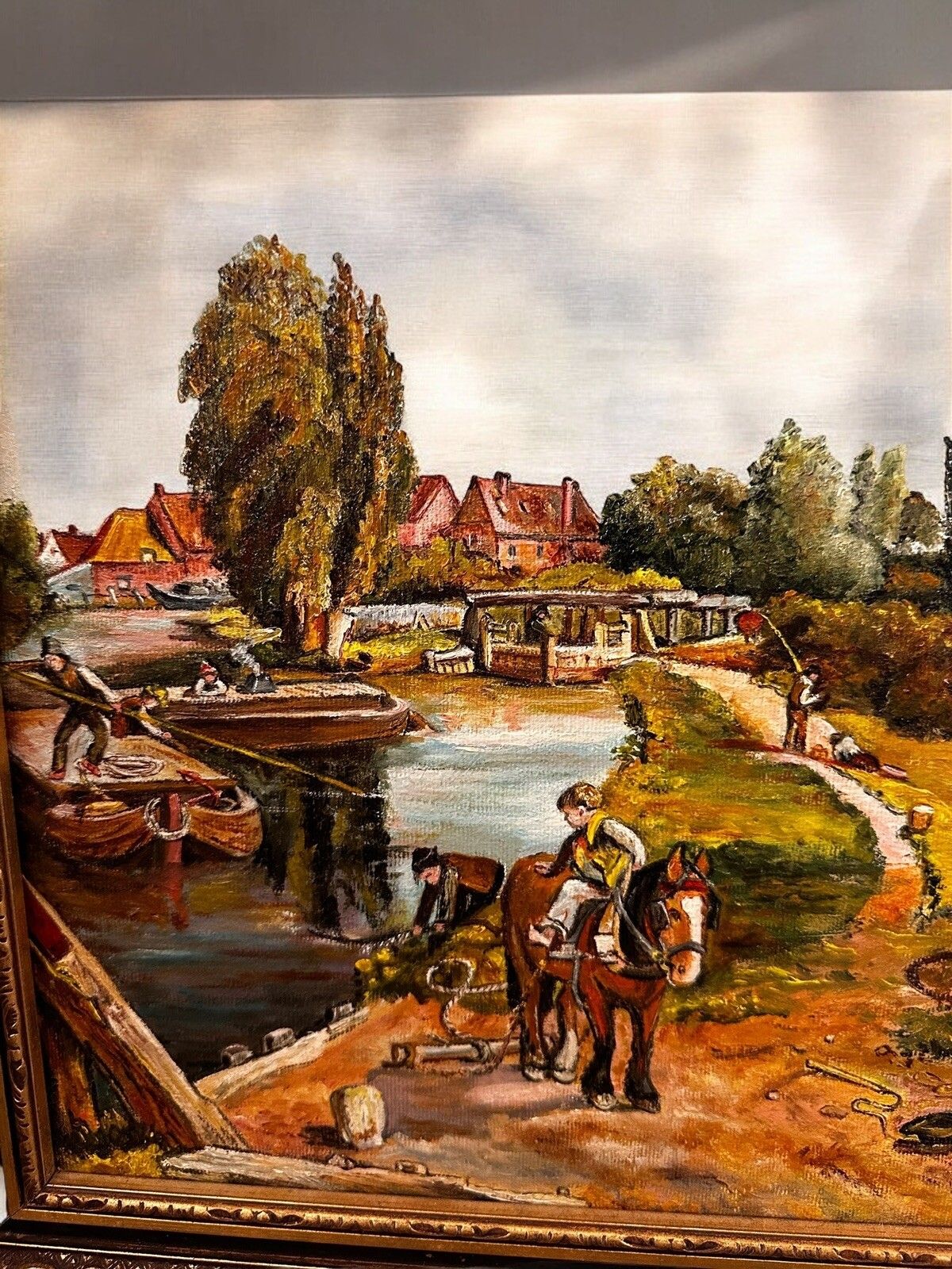Original Oil On Canvas By Listed Artist R. Wignall After John Constable 60x49cm photo Art