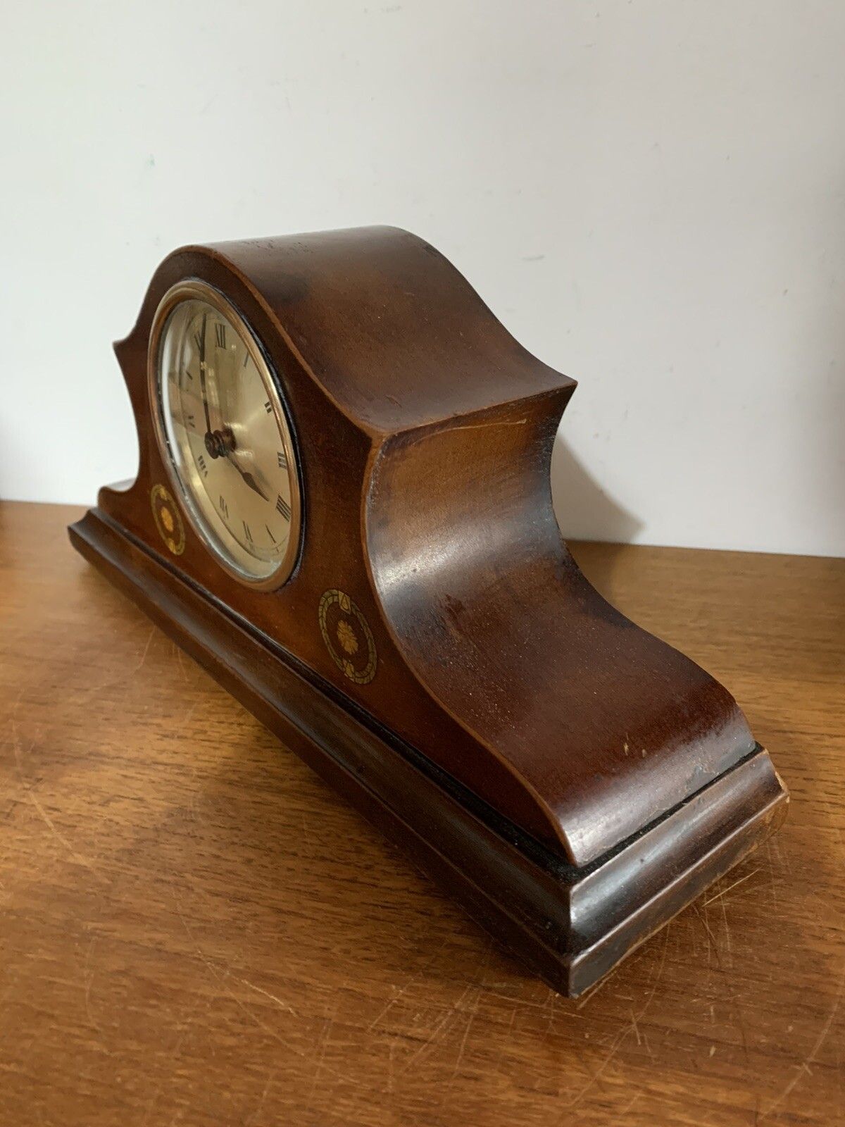Antique French Mahogany Mantle Shelf Clxok Timepiece Stunning photo vinterior