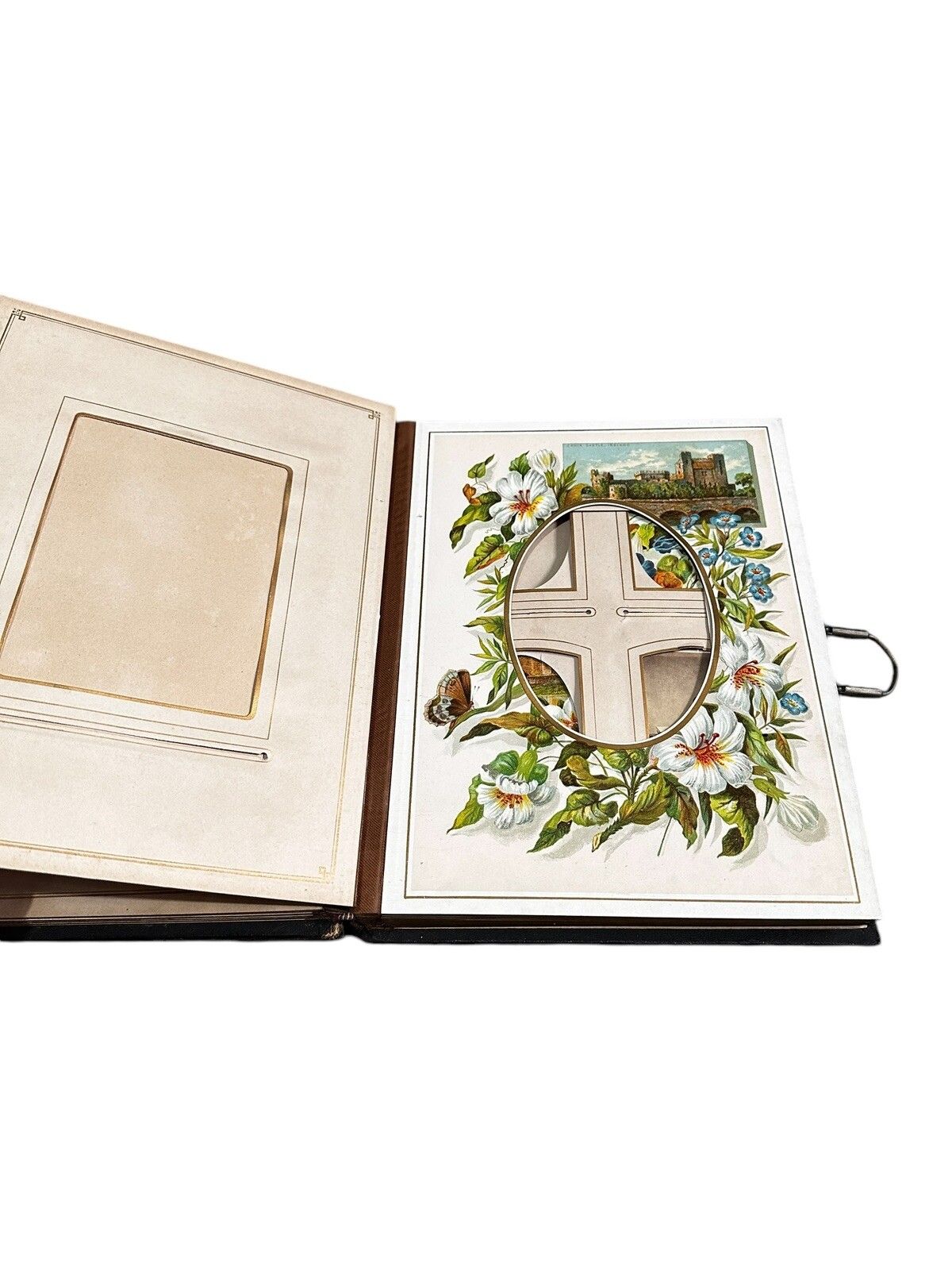 photo vinterior Victorian Leather Bound Photo Album