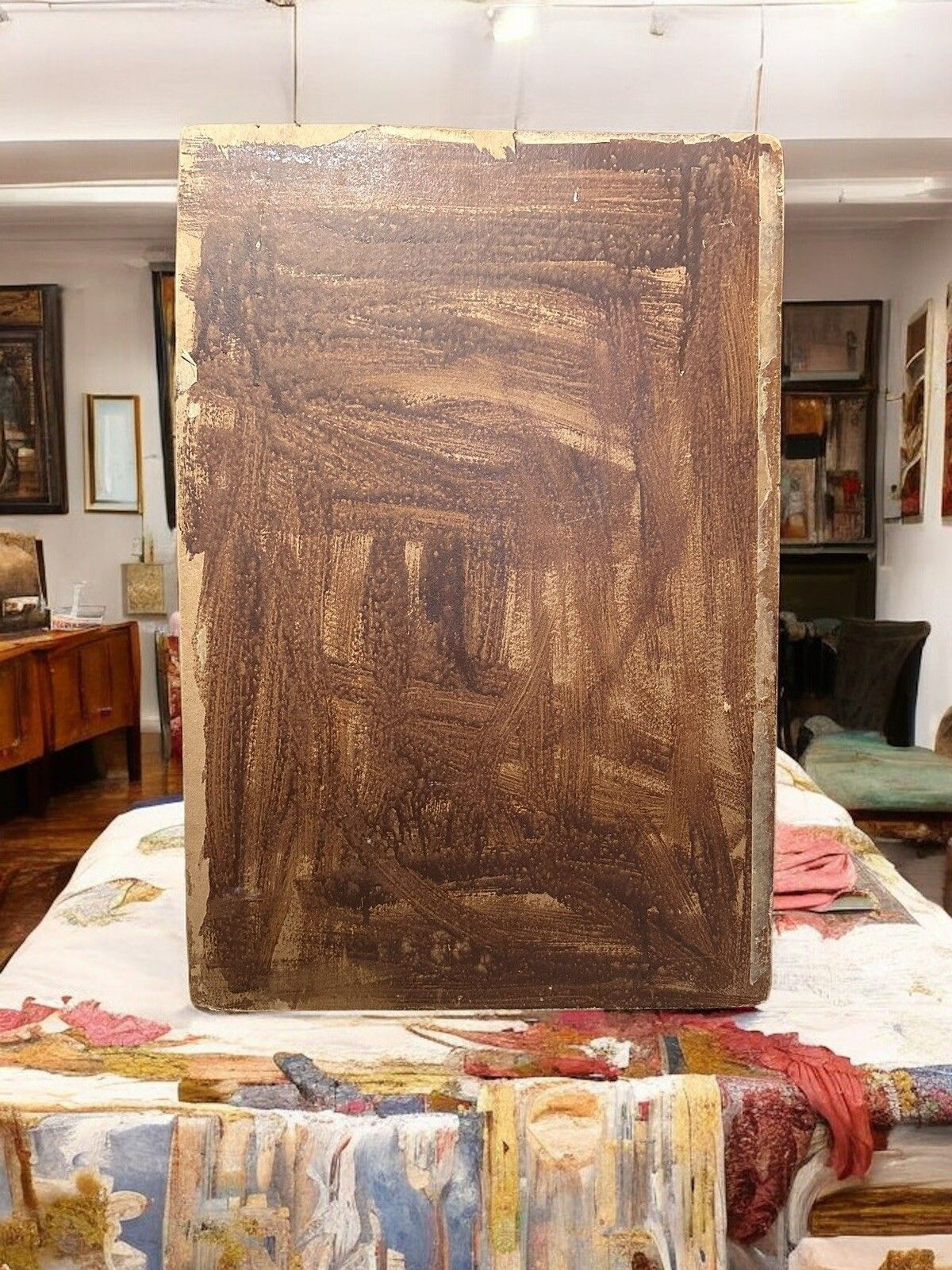 1958 Signed Portrait Painting Of A Artist At Work 67cm By 52cm photo Art