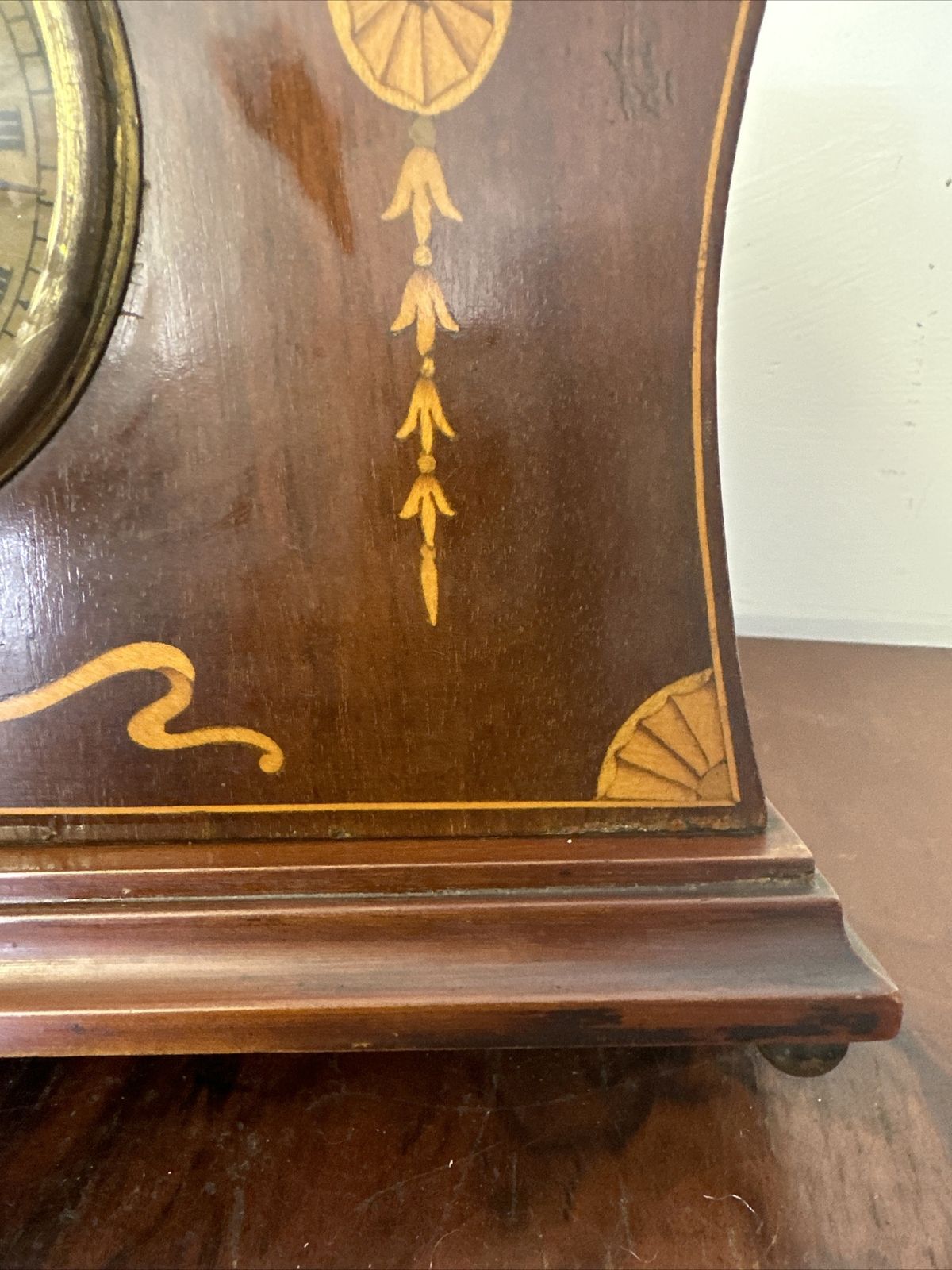 Quality Edwardian Antique Inlaid Mahogany Eight Day Desktop Mantle Clock photo Home Decor