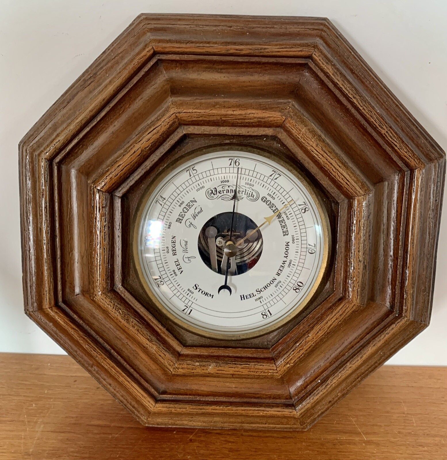 Antique Original Superb Quality German Veranderlik Barometer Oak Cased photo for sale