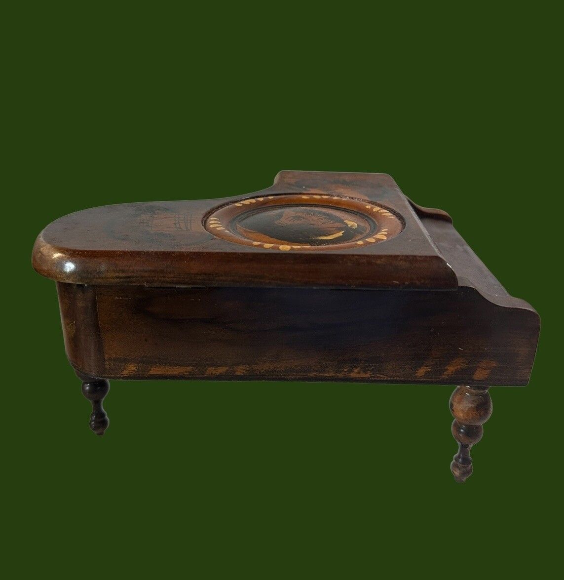 C1950’s 60’s Wooden Grand Piano Music Box Made In Italy Sorento Chopin A photo vinterior