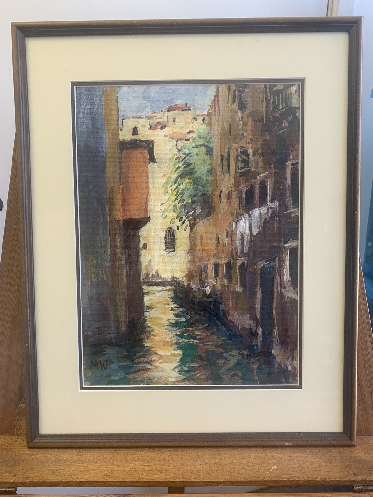 Mid Century Venice Italy Watercolour Painting By Margaret Whitehead. Signed