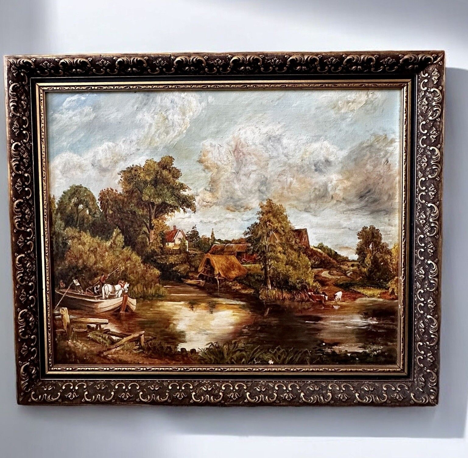 Original Oil On Canvas By Listed Artist R. Wignall After John Constable 60x49cm