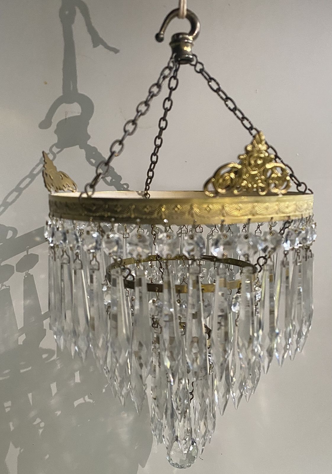 Gorgeous Pair Of Antique Icicle Drop Chandeliers photo buy