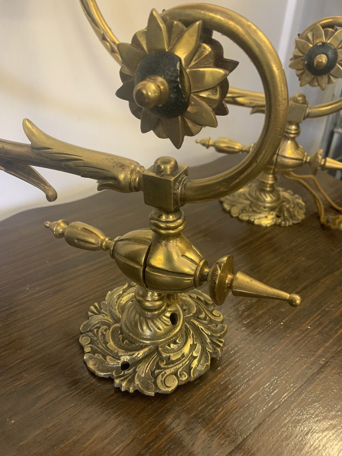 Exquisite Antique Art Nouveau Top Quality Wall Lights Goose Neck Gorgeous ￼ photo for sale