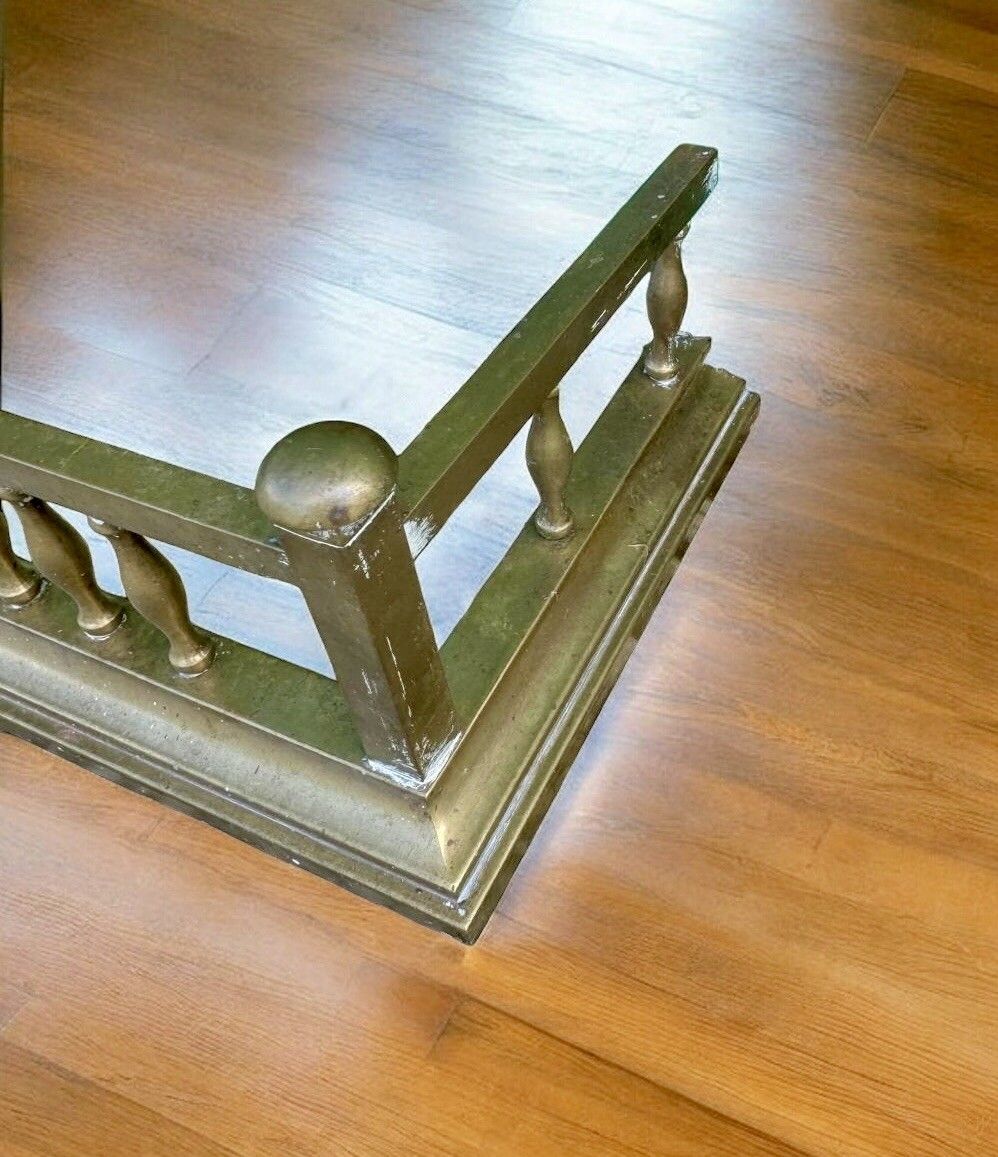 Antique Fireplace Brass Fire Fender  Surround  Country House Interior photo 125.0
