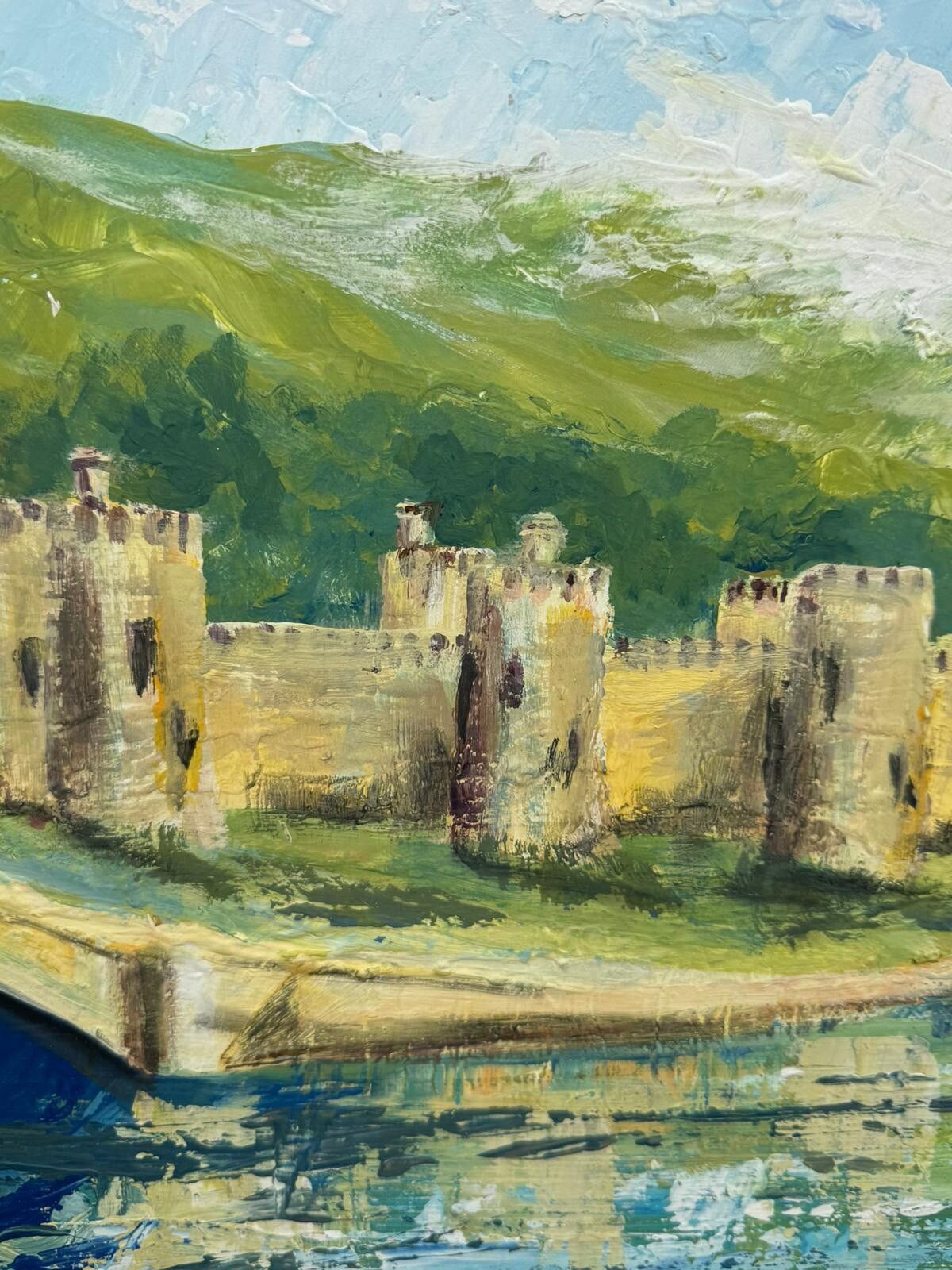 Peter Moore Listed Artist Oil Conwy Castle Coastal Landscape Huge 52.25” X 22” photo 325.0