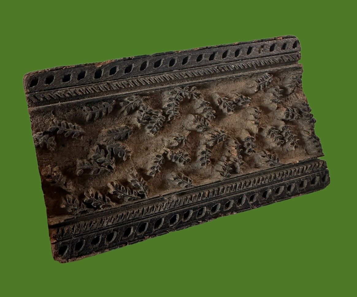 Very Collectable Antique Hand Carved Floral Leaf Printing Blocks For Wallpaper photo for sale