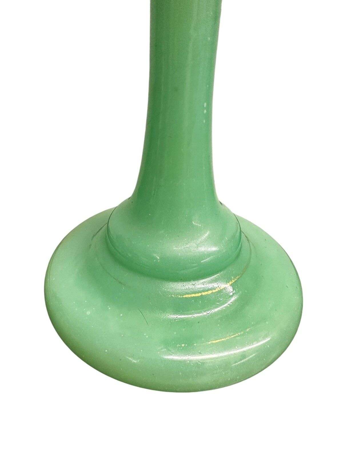 Victorian Green Lustre Vase , C.1870. With Crystal Dangles photo for sale