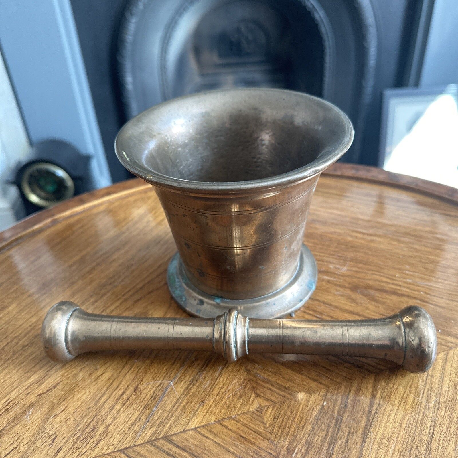 Antique Large Chemist's Mortar & Pestle, English, Bronze, Apothecary, Georgian, photo furniture