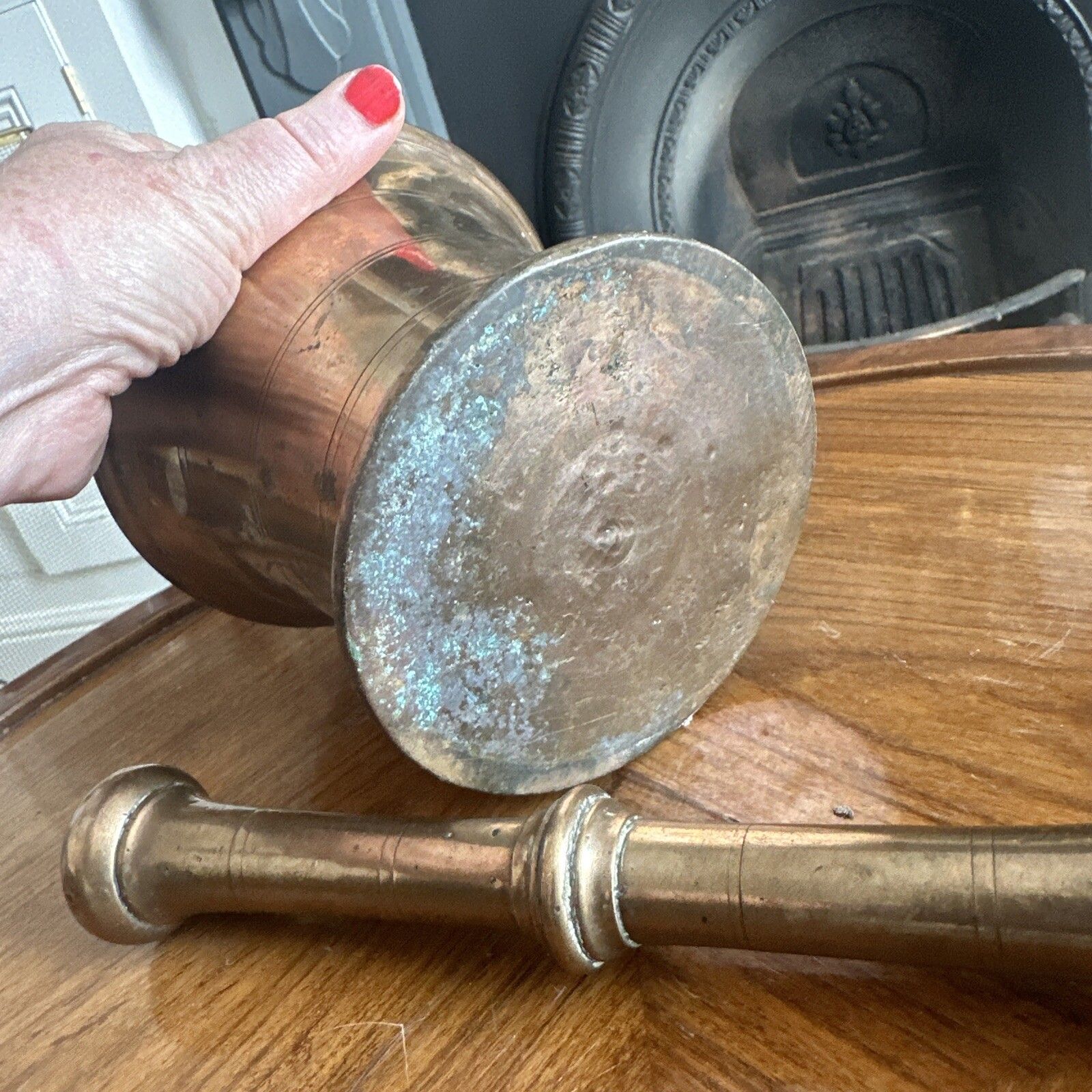 Antique Large Chemist's Mortar & Pestle, English, Bronze, Apothecary, Georgian, photo Home Decor