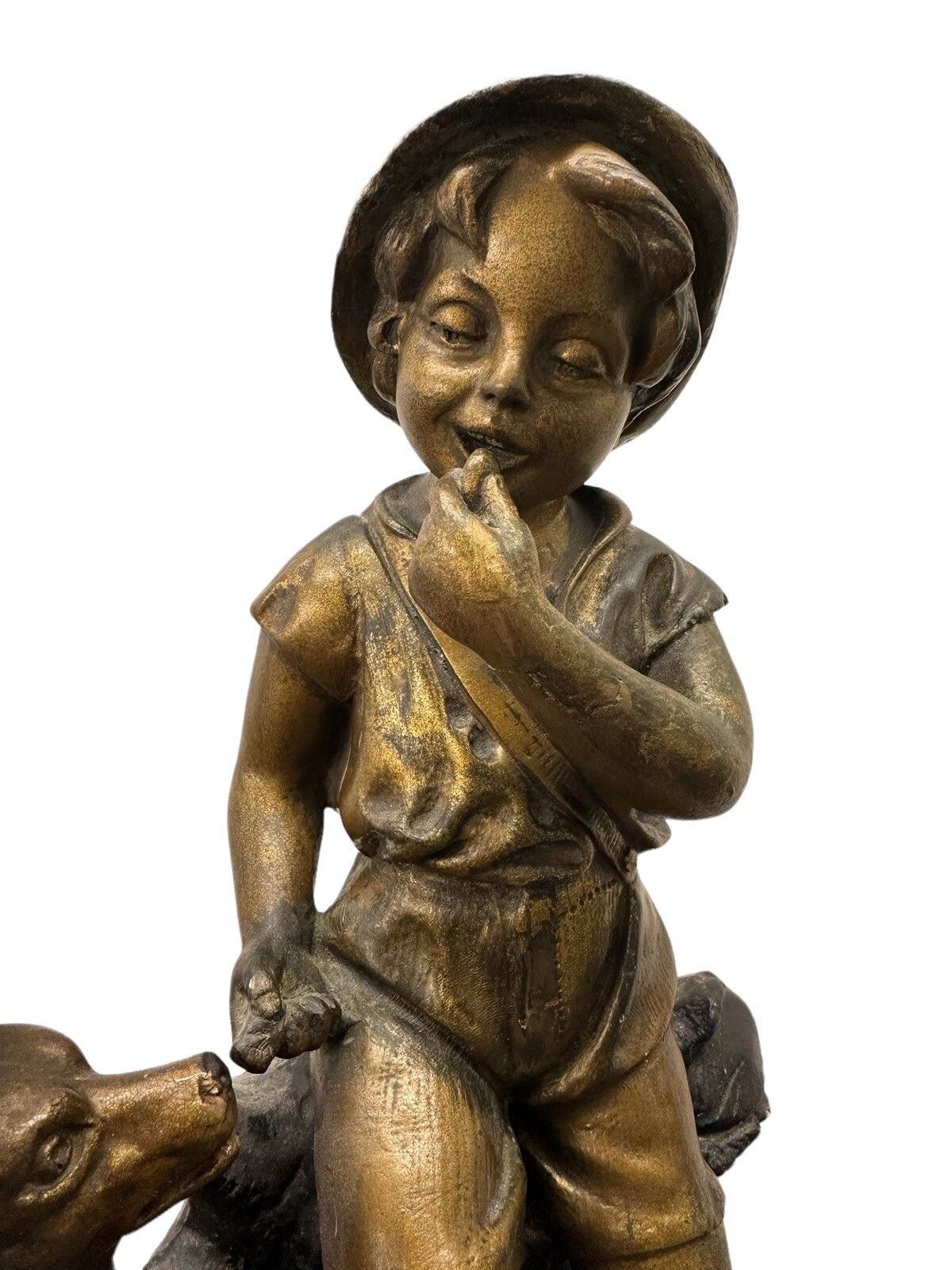 Antique French Terra Cotta Large Statuette Figurine Signed  F Foucher C1900’s photo furniture