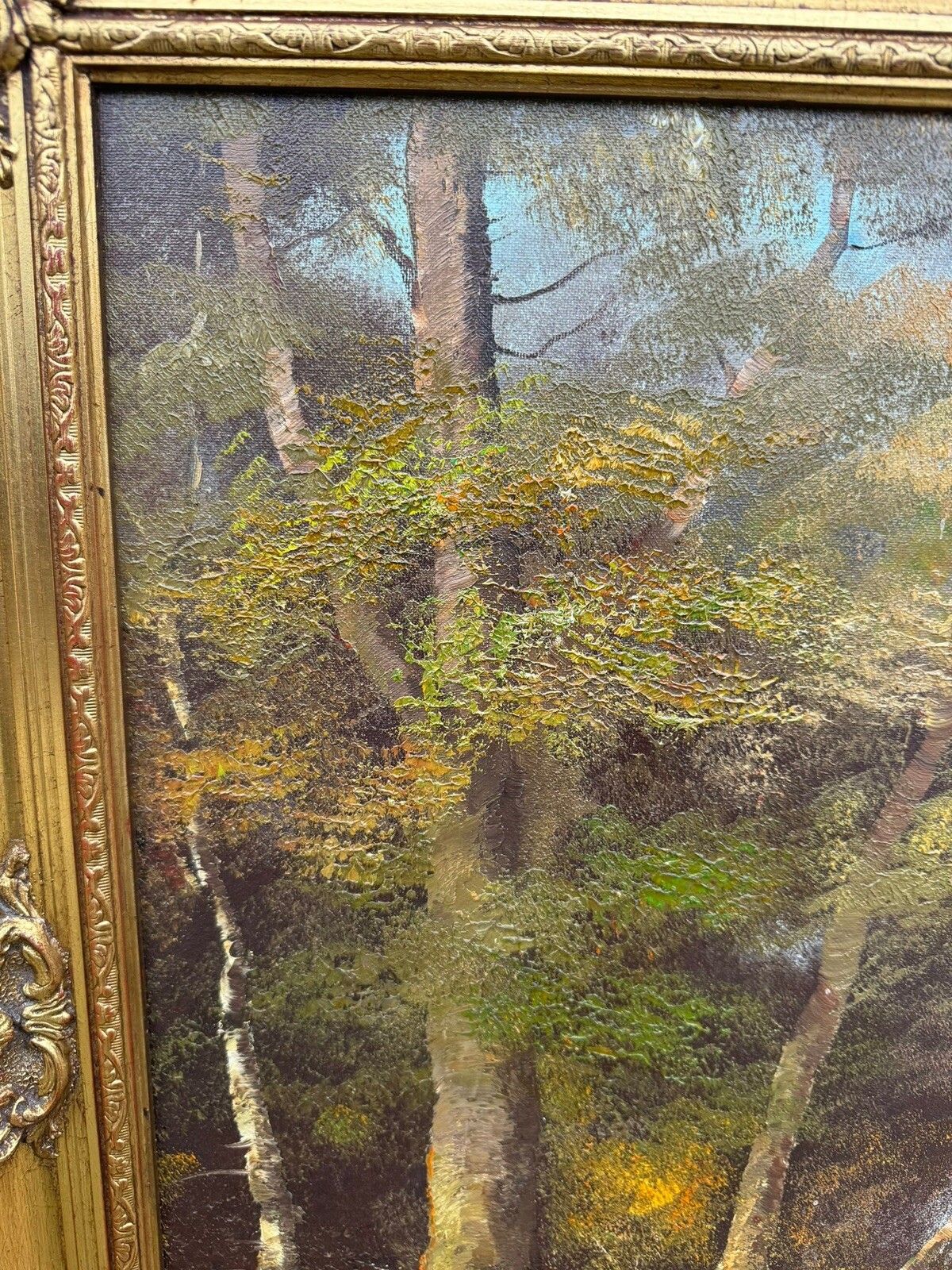 Signed O. Schmidt River Landscape  Oil On Canvas  Large 115.5 Cm 65 Cm. photo 225.0